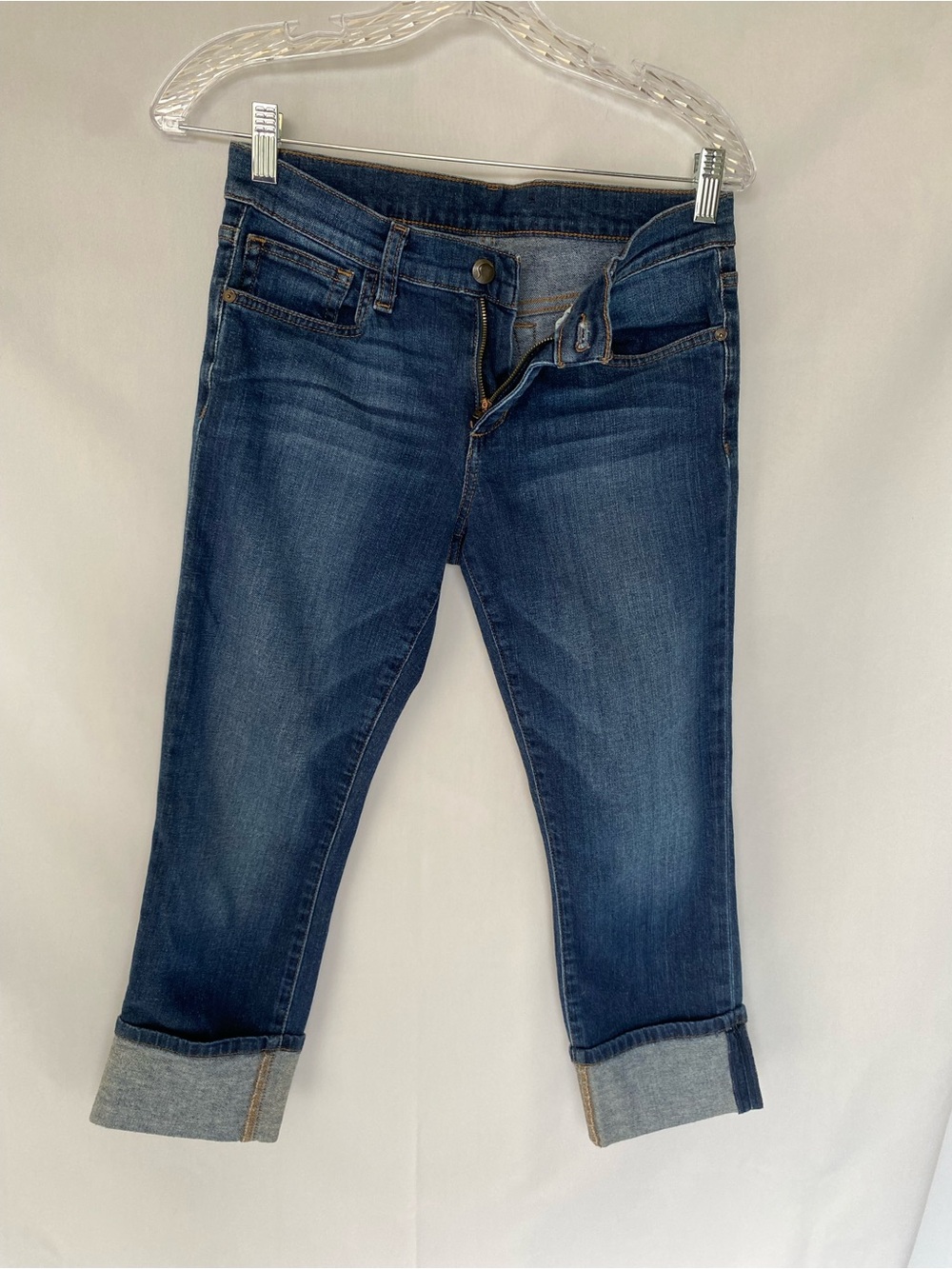 Joe's Jeans Dark Blue Cropped Cuffed Slim Jeans